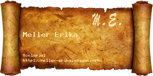 Meller Erika névjegykártya